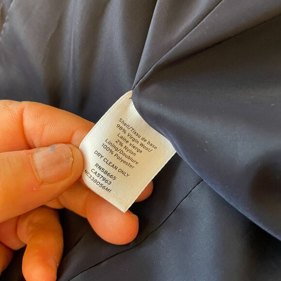 Nordstrom Virgin Wool Blend Double Breasted Blazer Jacket Women's Size 8 Blue - Picture 5 of 9